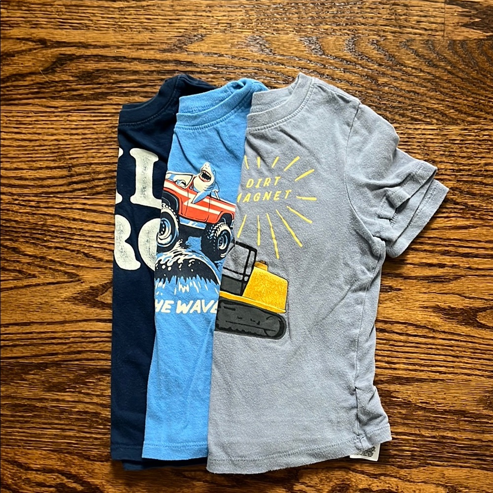 Toddler Boys Graphic T-Shirts - Blue and Gray